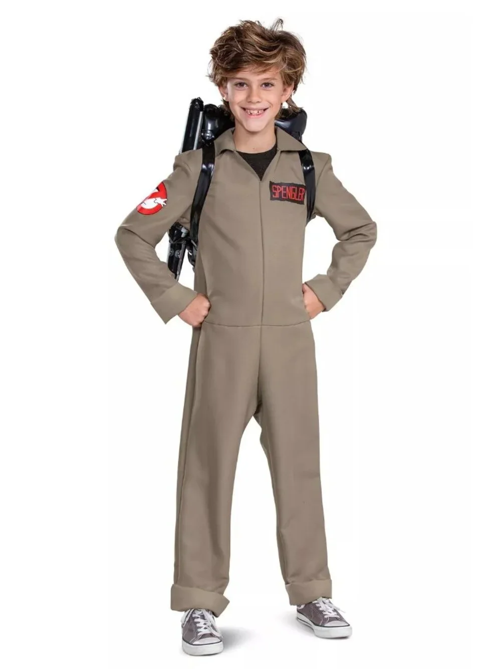 Ghostbusters Afterlife Spengler Costume Kids 4-6 Inflatable Proton Pack Wand NEW